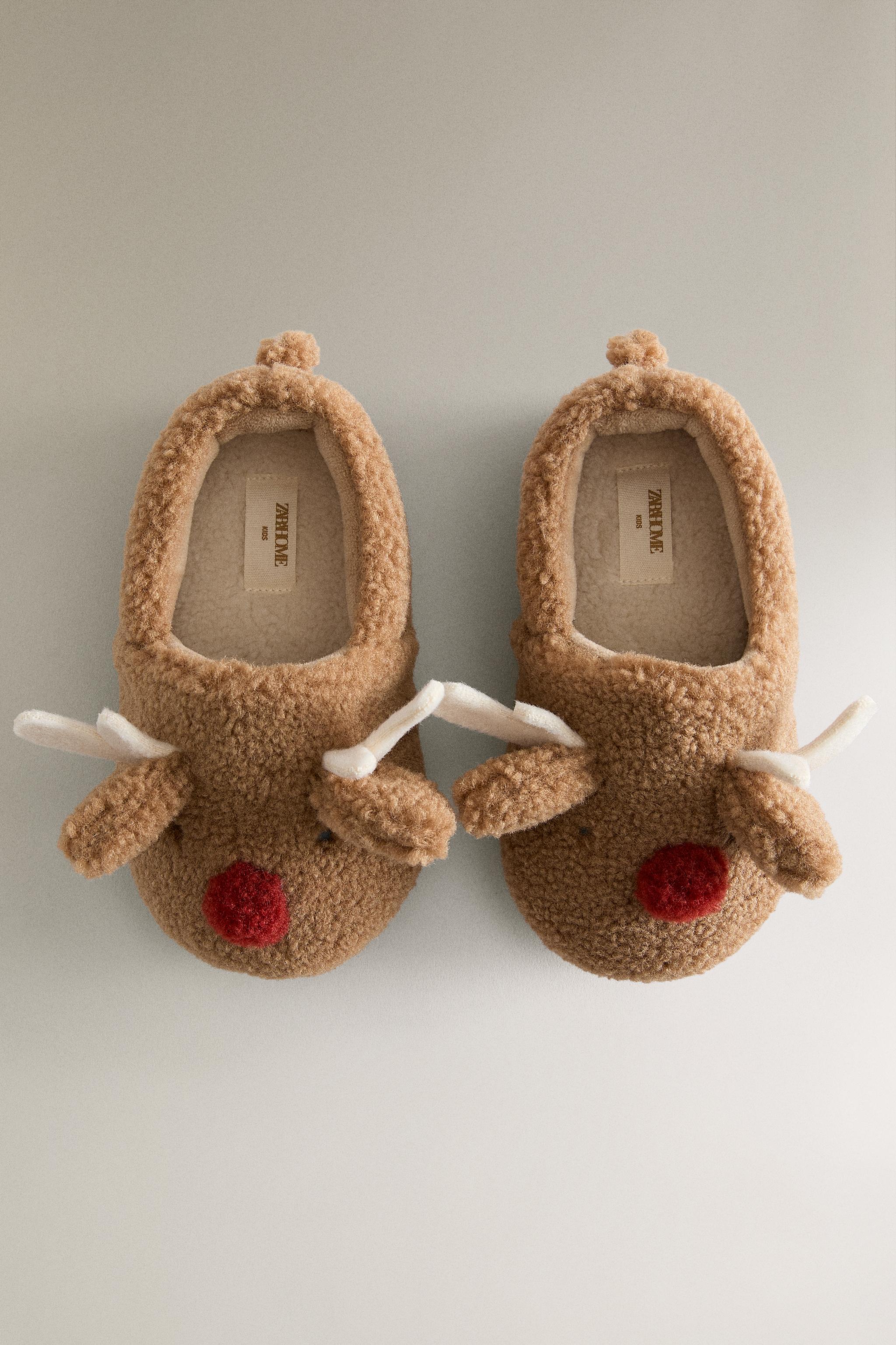 CHILDREN'S REINDEER SLIPPERS